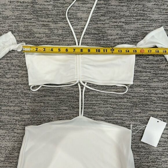 NWT Not Yours To Keep Nikki Strappy Cut-Out White MIDI Dress Small Revolve NYTK - Picture 4 of 14